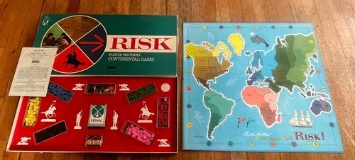 Vintage Risk Continental Board Game 1968 Parker Brothers