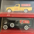 2 Vintage Coca-Cola Delivery Truck Collectibles Die Cast Cars w/ Cases