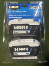 HART 2-Pack 20-Volt Lithium-Ion 4.0Ah Batteries  BRAND NEW