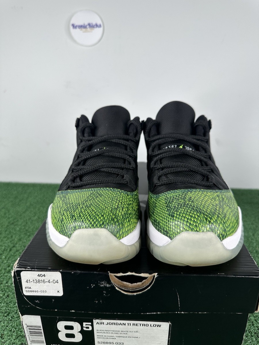 Size 8.5 - Air Jordan 11 Retro Low Green Snakeskin - Lightly Used