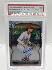 2022 Bowman Chrome Megabox Leonardo Balcazar Mojo Refractor  Auto PSA 10