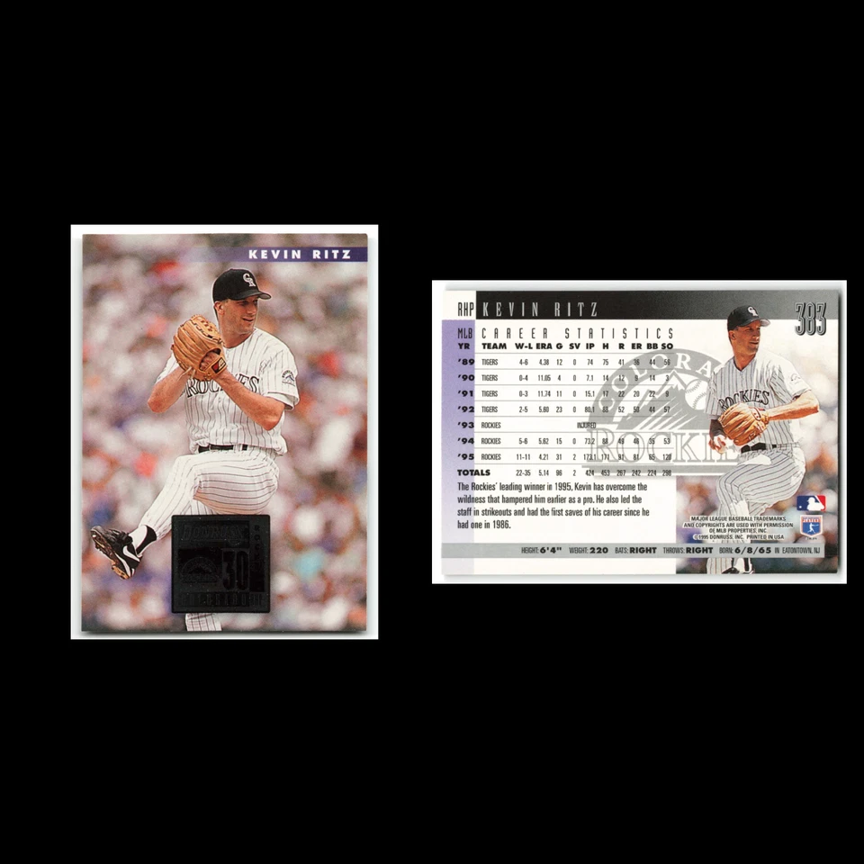 Kevin Ritz #383 1996 Donruss Colorado Rockies Baseball Card MLB NM - Image 3 of 3
