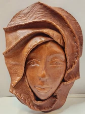 Vintage African/Haitian Molded Leather Tribal Mask -Wall Art Decor (3)