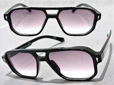 Mens Classic Vintage Retro Hip Hop SUNGLASSES Square Black Frame Light Tint Lens