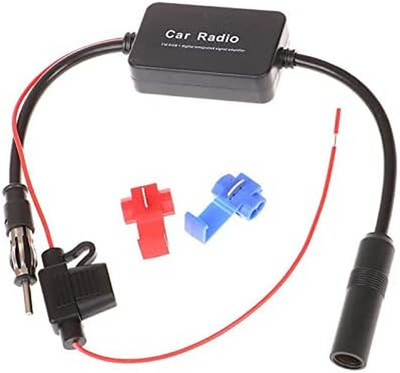 Universal Car Stereo FM Radio Antenna Signal Booster Amplifier Amp,12V Power Sup