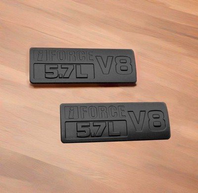 Set Of 2 OVERLAY Matte Black Fender I-Force 5.7L V8 Emblem For Tundra 2007-2021