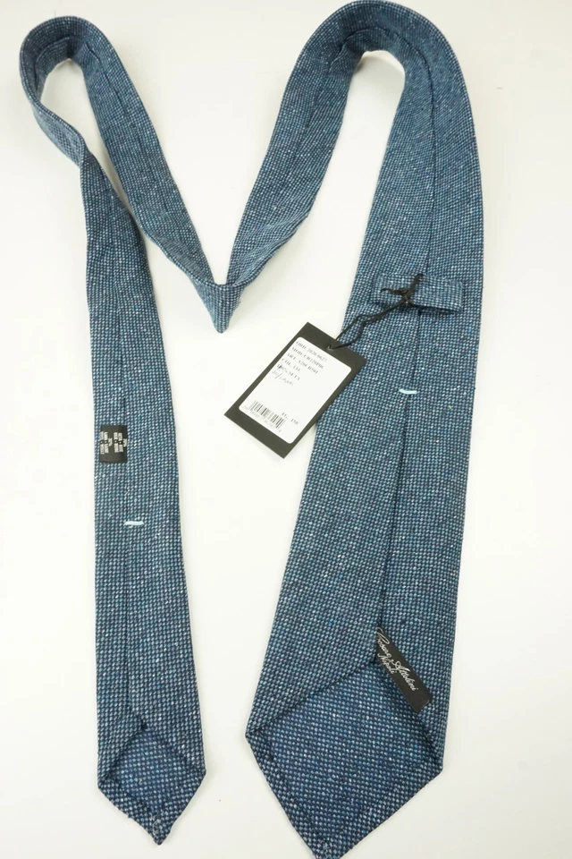 Corbata Cesare Attolini Azul Tejida Mezcla Seda Texturizada TOTALMENTE NUEVA Foto 4 de 4