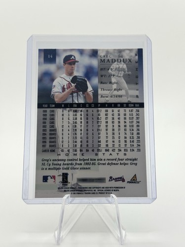Pinnacle All Star 1998 Greg Maddux #14 Atlanta Braves - Imagen 2 de 2