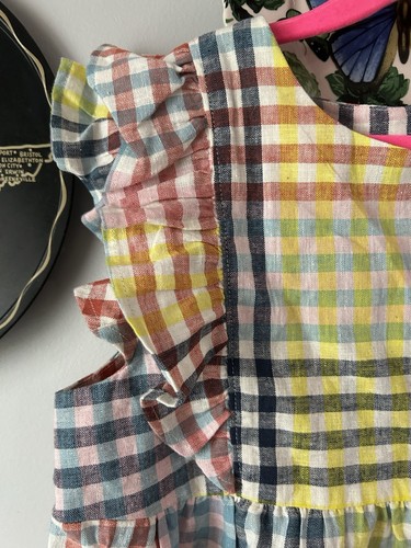 Tea Collection Girls Flutter Sleeve Plaid Top Shirt NWT 12 - Picture 4 of 5