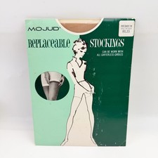 Vintage Mojud Replaceable Stockings Medium 1956 Sunny Tan Beige 100 Nylon NOS