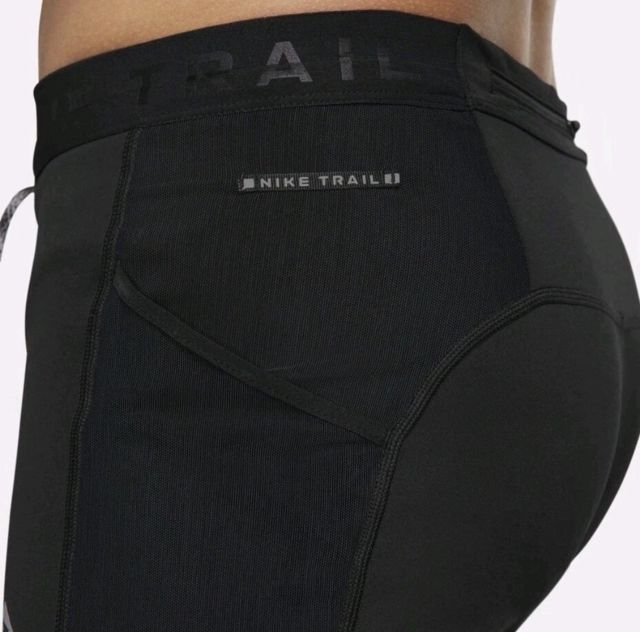 Nike Trail Tight Pants Mens Sz XL Black Running Leggings Zip Pocket FB8599-010 thumbnail 3