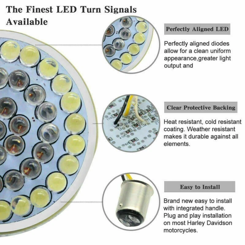 2x LED Turn Signals Lights 1157 Bullet For Harley Touring Road King Street Glide - Imagem 4 de 4