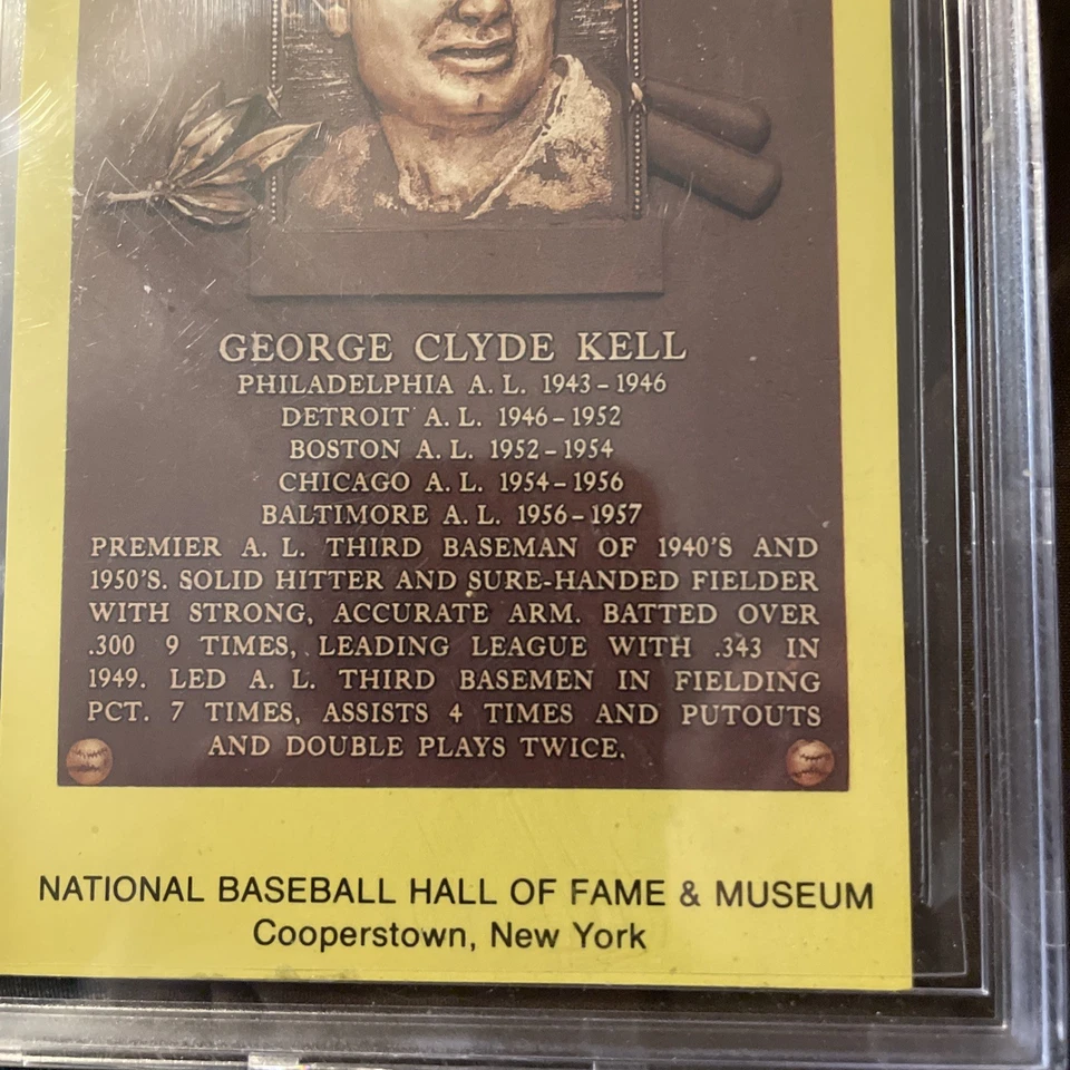 George Kell Autographed Hall of Fame Plaque Postcard Beckett Authenticated - Image 4 of 4