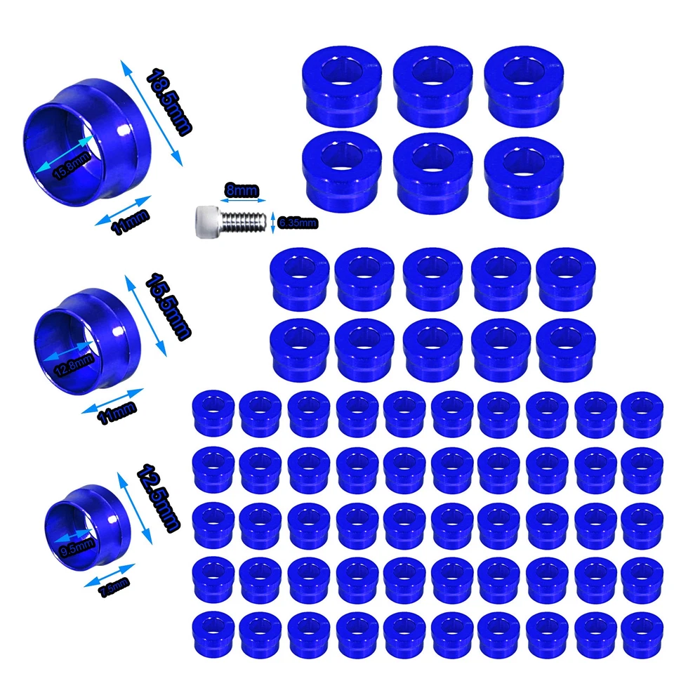 66X Blue Engine Bolt Topper Caps Cover For Harley Street Road Glide Twin Cam1 - Image 2 of 4