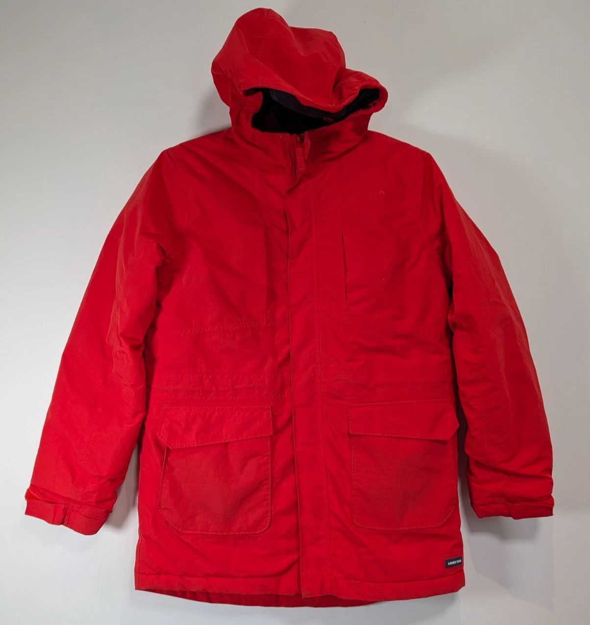 Lands' End Jacket Kids XL 14-16 Years Red Waterproof Hooded Winter Squall Coat