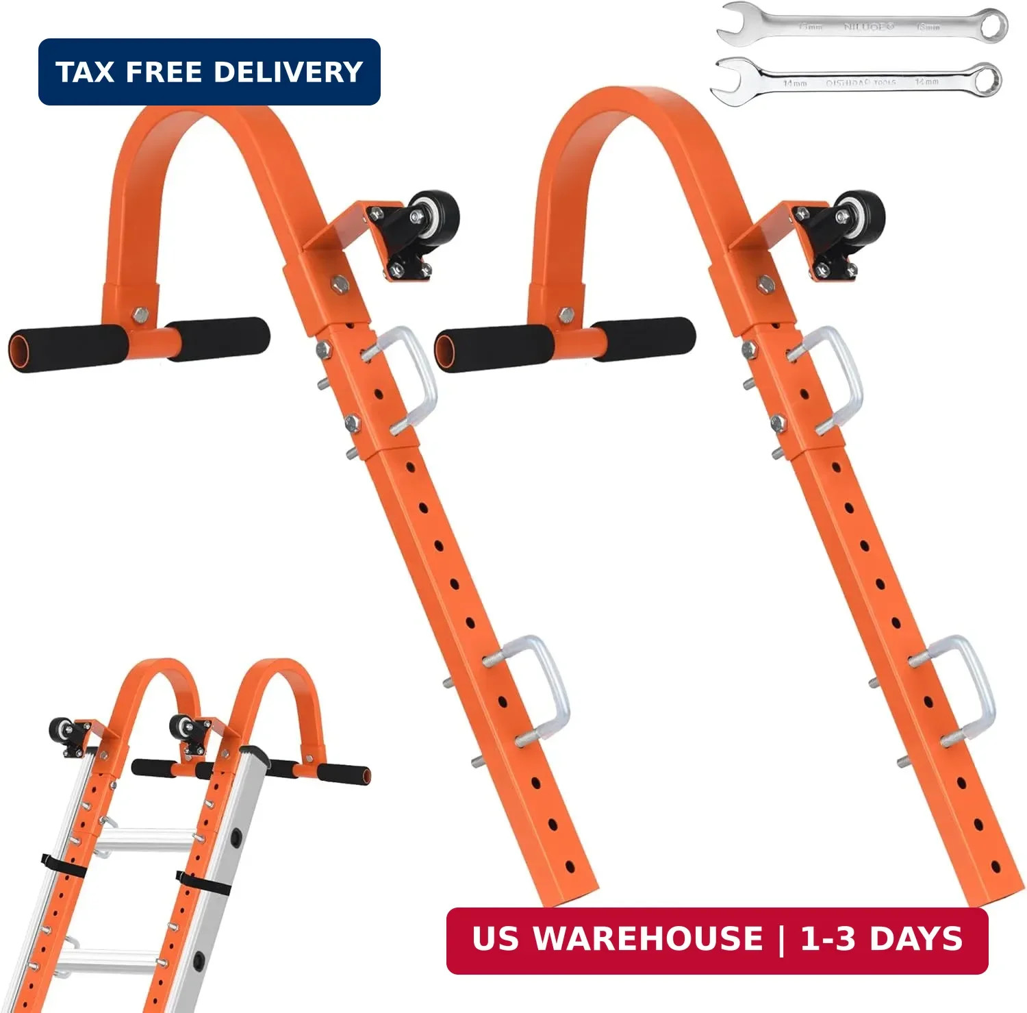 Ladder Roof Hook with Wheel Ladder Hooks for Roof Ridge, Ladder Roof Stabilizer
