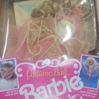 Barbie Costume Ball Vintage Fashion Doll Blonde Curly Hair Ball Gown Accessories
