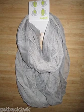 NEW Capelli Circle Infiniti Loop SCARF LADIES OSFA S M L Grey Off White