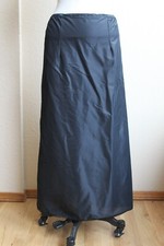 35" LONG BLACK VASSARETTE NYLON VINTAGE HALF SLIP SIDE SPLIT XLARGE