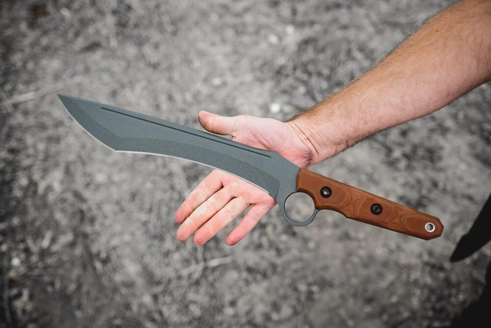 FIF HANDMADE D-2 STEEL TACTICAL SURVIVAL HUNTING BOWIE KNIFE & LEATHER SHEATH
