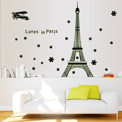 /"Glows in the dark/" Paris Wall Decal Decor For Living room