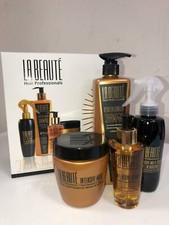 Set de regalo La Beaute - Champú de queratina y argen + Mascarilla capilar intensiva + Spray capilar
