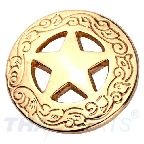 THAL PARTS® Concho #007 29 mm oro Western Texas stella conchiglie