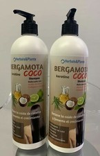 2x Shampoo BERGAMOTA reforzado aceite coco colageno romero keratina 16oz