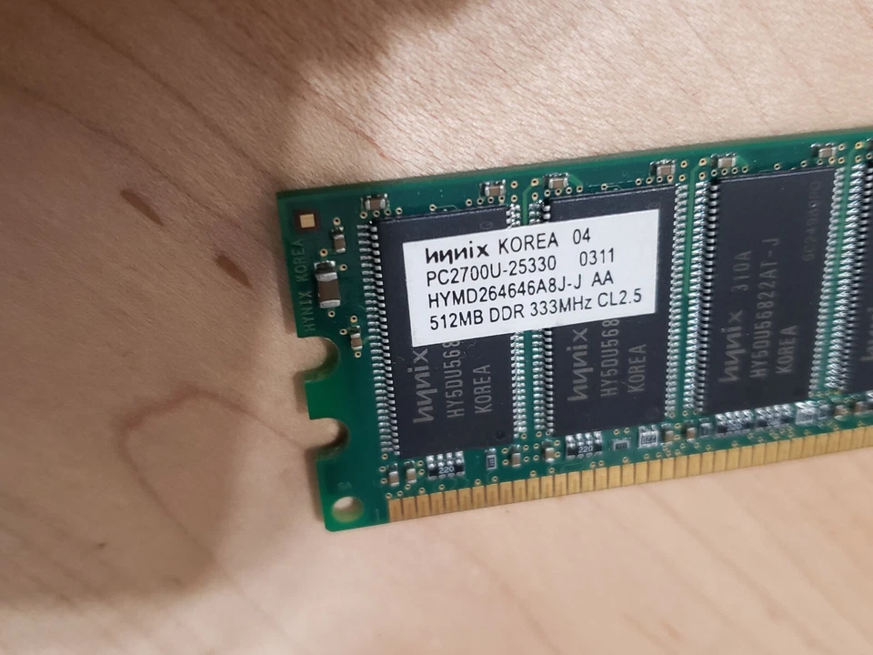 OEM Hynix PC2700U-25330 / HYMD264646A8J-J / 512MB DDR 333MHz CL2.5 - Image 2 of 4
