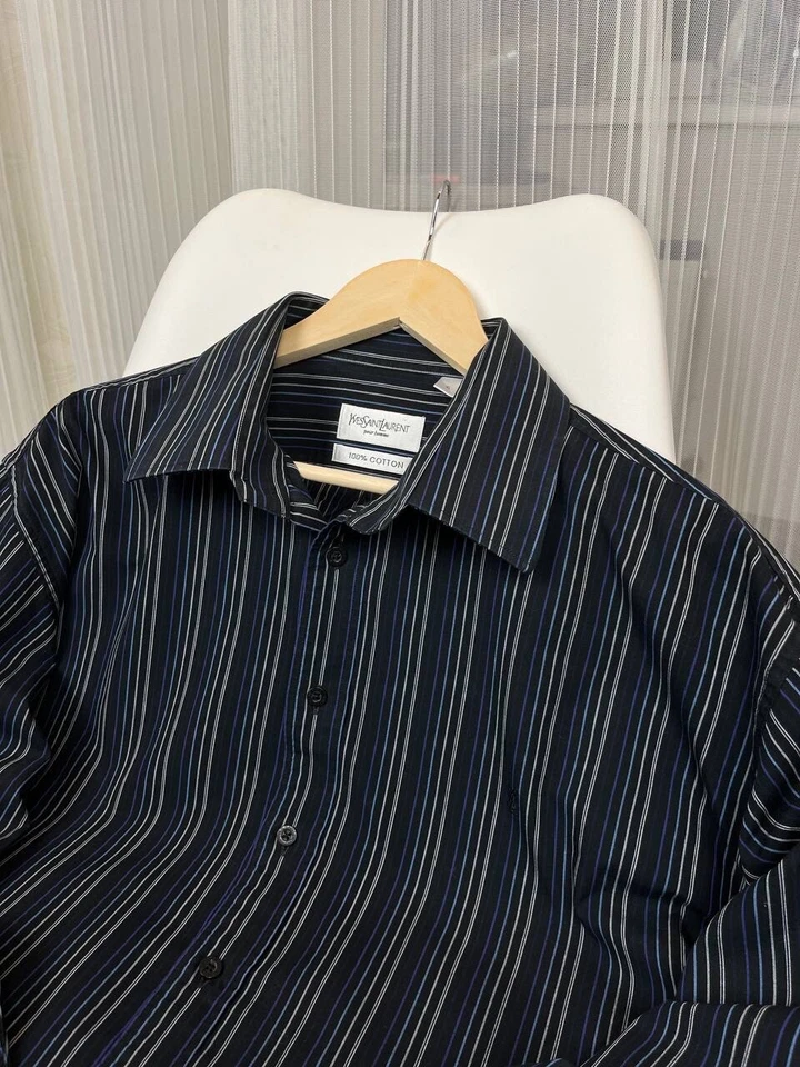 Camisa a rayas vintage Yves Saint Laurent talla XL Foto 3 de 4