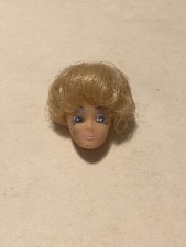 Vintage Doll Head 50s/60s With Blonde Hair And Blue Eyes