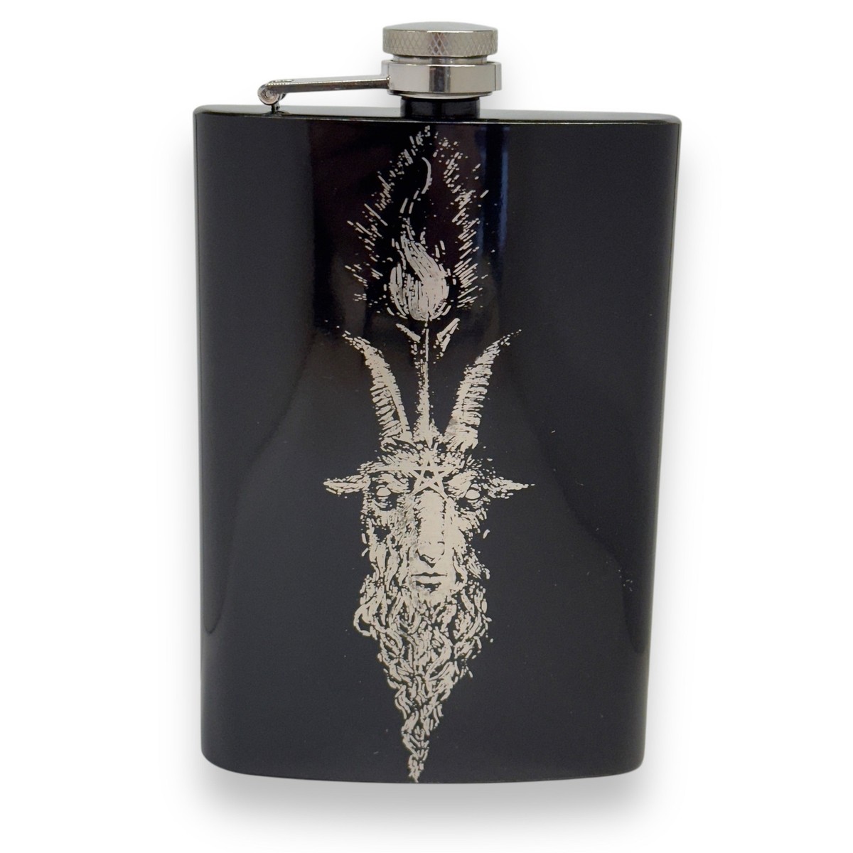 8oz BLACK Baphomet Star Flask 8oz BLACK Baphomet Star Flask