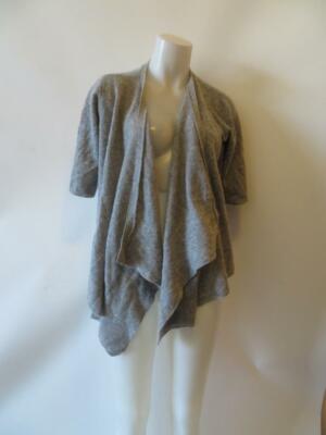 WOMENS BLOOMINGDALES GREY CASHMERE SHORT SLEEVE