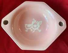 VINTAGE CHILDREN'S WARMING CERAMIC DISH PLATE, PINK, NEAR MINT