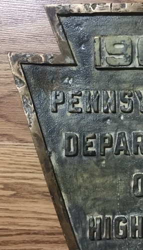 PA Highway Tunnel / Bridge Brass Plate Sign Plaque Railroadiana 1962 PA Keystone - Imagen 9 de 11