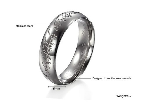 LE SEIGNEUR DES ANNEAUX:BILBO LE HOBBIT:BAGUE EN ACIER POUR MINI BUDGET 55 A 63 - Picture 6 of 10