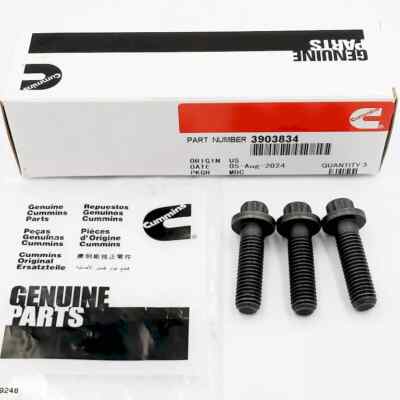 3pcs 3903834 Starter Motor Mounting Bolts Fits For 1994-2007 Dodge 5.9L Cummins