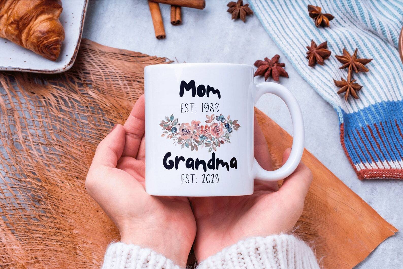 Mom Mug Pregnancy Announcement Baby Announcement Grandmother Gift. Promoted To