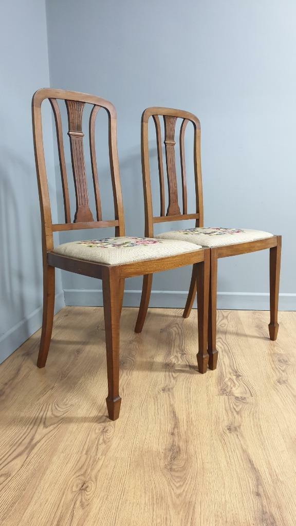 Victorian Pair of Hand Made Needlepoint Bedroom Chairs eBay