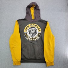 Gas Monkey Garage Dallas Texas Hoodie Pullover Yellow  Black Men's Size medium