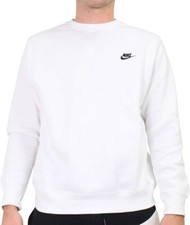 NEW IN BAG-NIKE Sportswear Club Fleece Crew White/Black - Mens M CleanCrispFresh