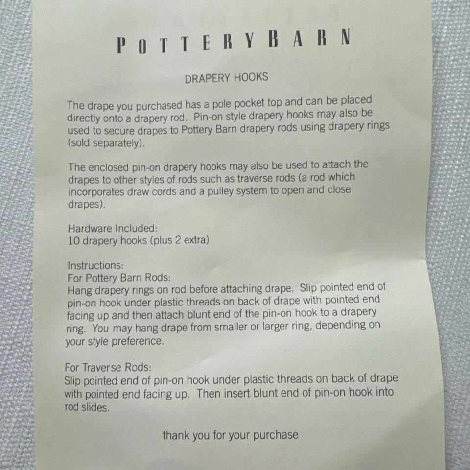 Pottery Barn Brushed Twill Curtain Panel 50"x84" Drape 1 Panel Lined - Image 4 of 4