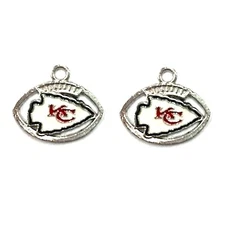Chiefs NFL Metal Charms painted Logo, NFL Football for earrings or bracelets