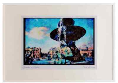 Paris 223050 Fountain Place De La Concorde Paris A2 Bilderrahmen Aquarell p