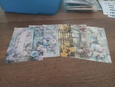 5X NOSTALGIC/VINTAGE SHEETS FOR SCRAPBOOKING/JOURNALS NEW CIRCA 13X9CM (VIN1553)