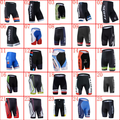 New Pro Team Mens Cycling Shorts Bike Riding Bottoms Bicycle Pants 9D Padded Gel - Picture 1 of 37