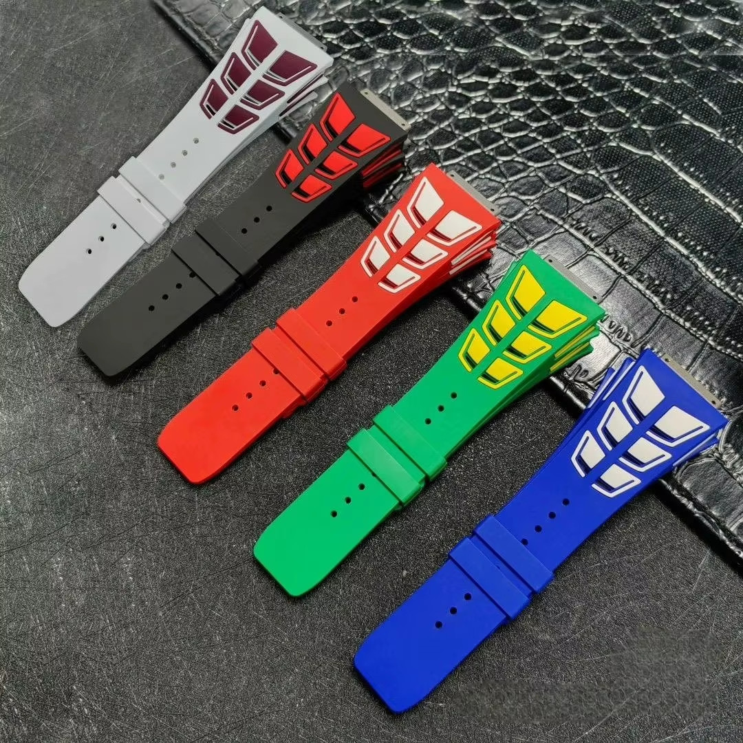 Fluoro FKM Rubber Watchband Strap Fits Richard Mille RM030 35-02 055 35-03 35-01
