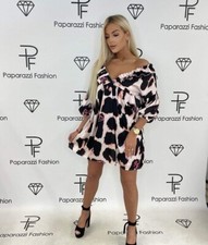 SALE 🛍️ Leopard Print Summer Mini Dress Paparazzi Fashion Size 10-16 Oversized 