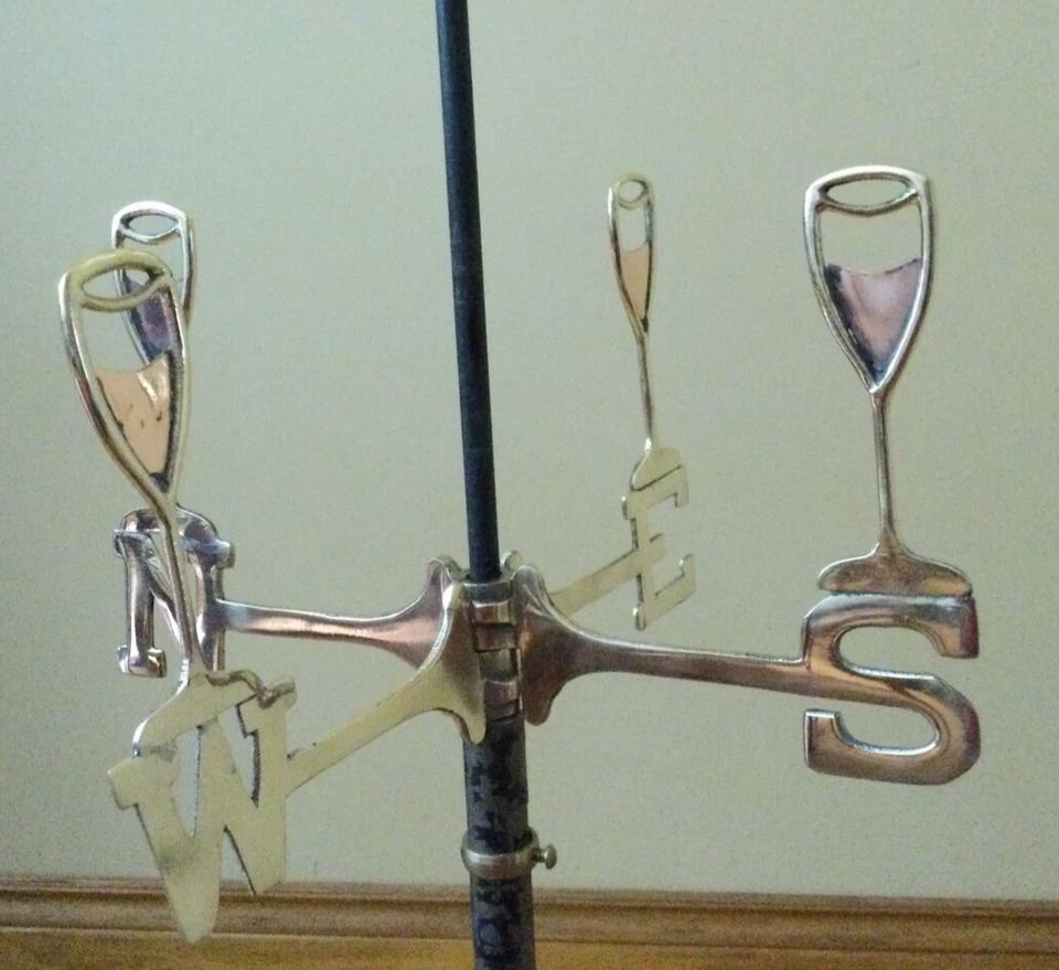 Good Directions Polished Copper Wine Glasses NSEW Weathervane Directionals Only - Image 2 of 4