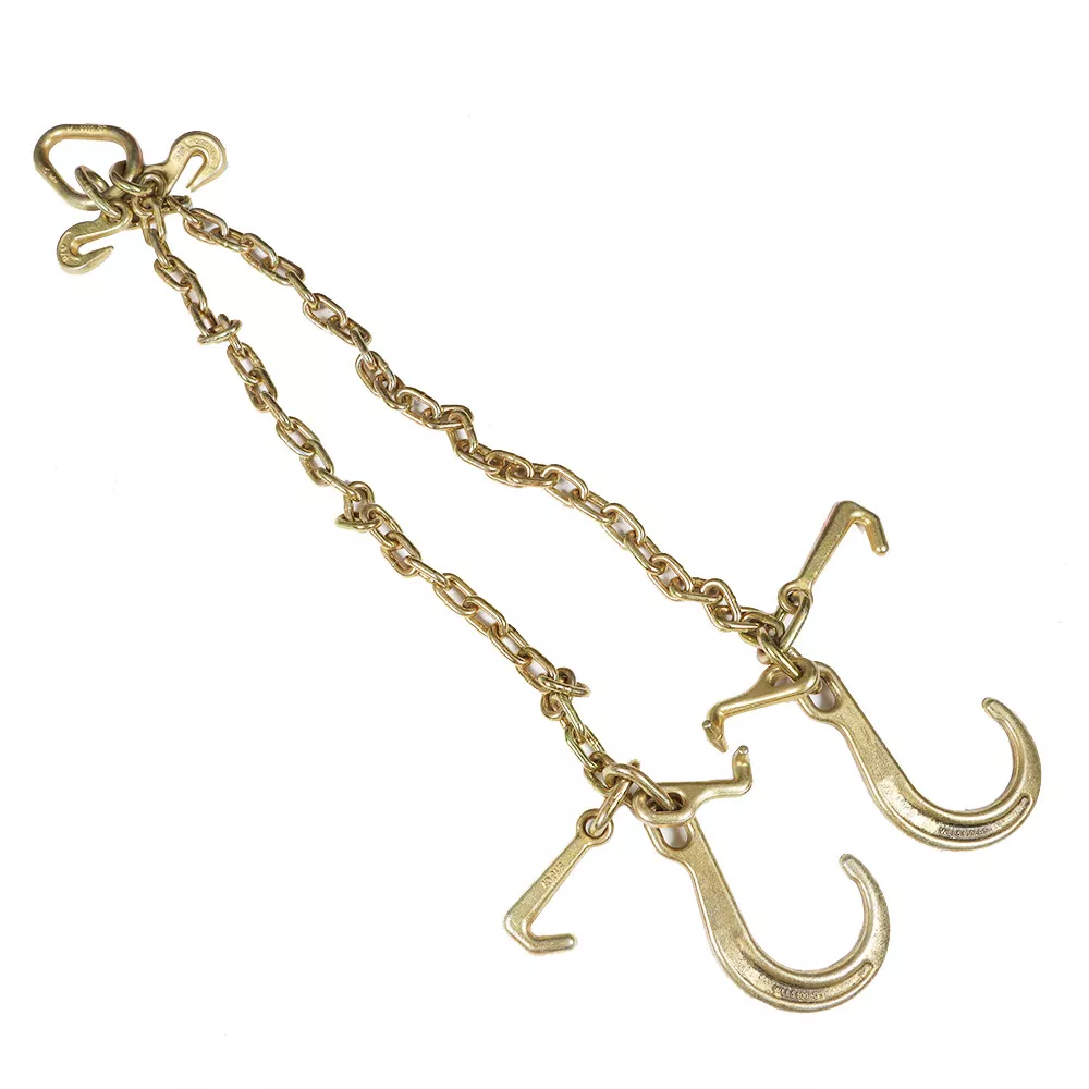 V-Chain Bridle w/ 8 Medium J Hooks, T- Hook & J-Hook w/Grab Hooks  5/16''x3' G70